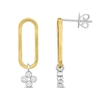 Thumbnail Image 1 of 0.28 CT T.W. Diamond Paperclip Drop Earrings in 14K Two-Tone Gold