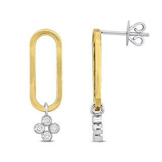 0.28 CT T.W. Diamond Paperclip Drop Earrings in 14K Two-Tone Gold