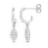 Thumbnail Image 1 of 0.37 CT. T.W. Multi-Diamond J-Hoop Dangle Earrings in 14K White Gold