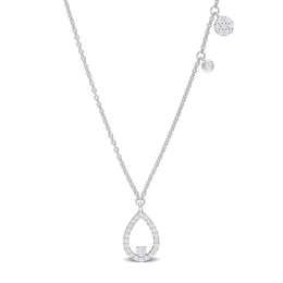 0.25 CT. T.W. Diamond Open Pear-Shaped Necklace in 14K White Gold