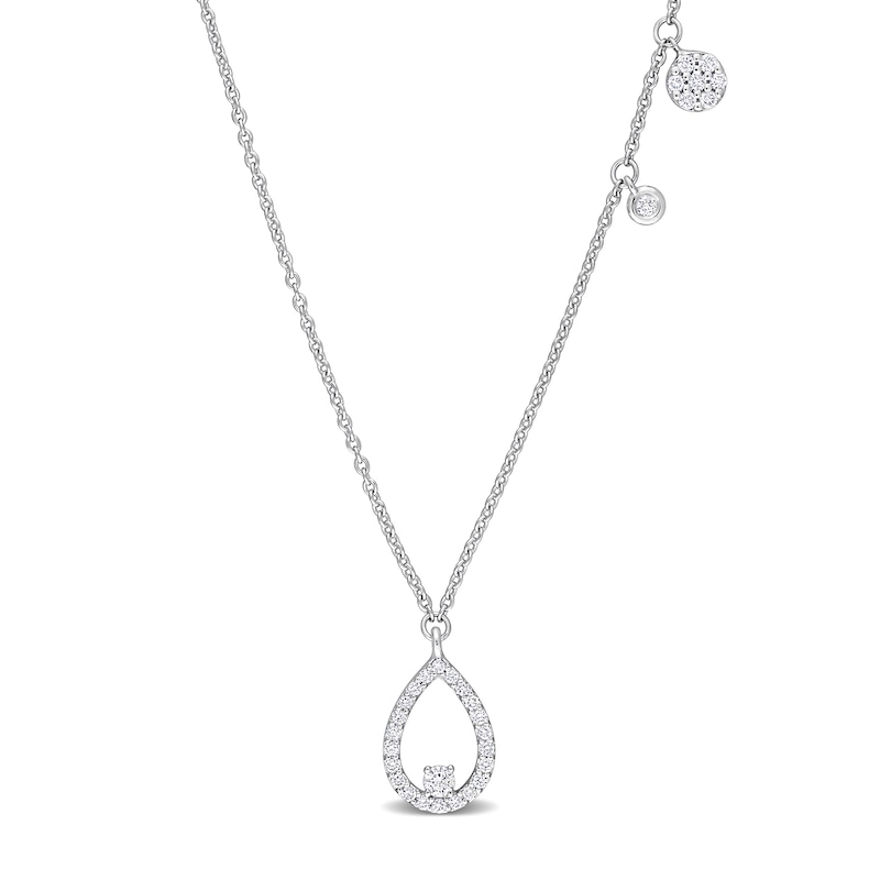 0.25 CT. T.W. Diamond Open Pear-Shaped Necklace in 14K White Gold|Peoples Jewellers