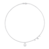 Thumbnail Image 2 of 0.25 CT. T.W. Diamond Open Pear-Shaped Necklace in 14K White Gold