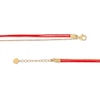 Thumbnail Image 3 of Red Nylon Thread with Bead Trio Cable Chain Bracelet in Hollow 14K Gold - 8"