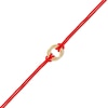 Thumbnail Image 1 of Red Nylon Strand with Triple Circle Adjustable Bracelet in 14K Gold - 7.5"