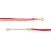 Thumbnail Image 3 of Red Nylon Strand with Triple Circle Adjustable Bracelet in 14K Gold - 7.5"
