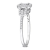 Thumbnail Image 2 of 0.31 CT. T.W. Baguette and Round Diamond Cushion Frame Split Shank Engagement Ring in 10K White Gold