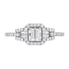 Thumbnail Image 3 of 0.31 CT. T.W. Baguette and Round Diamond Cushion Frame Split Shank Engagement Ring in 10K White Gold