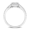 Thumbnail Image 4 of 0.31 CT. T.W. Baguette and Round Diamond Cushion Frame Split Shank Engagement Ring in 10K White Gold