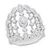 Thumbnail Image 1 of 1.20 CT. T.W. Diamond Multi-Row Column Leaf-Edge Ring in 14K White Gold