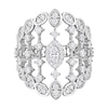 Thumbnail Image 3 of 1.20 CT. T.W. Diamond Multi-Row Column Leaf-Edge Ring in 14K White Gold