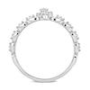 Thumbnail Image 4 of 1.20 CT. T.W. Diamond Multi-Row Column Leaf-Edge Ring in 14K White Gold