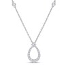 Thumbnail Image 1 of 0.43 CT. T.W. Diamond Graduated Open Teardrop Station Necklace in 14K White Gold - 17.5"