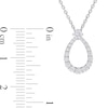 Thumbnail Image 3 of 0.43 CT. T.W. Diamond Graduated Open Teardrop Station Necklace in 14K White Gold - 17.5"