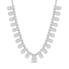 Thumbnail Image 1 of 0.78 CT. T.W. Pear-Shaped Multi-Diamond Station Necklace in 14K White Gold - 17"