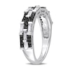 0.60 CT. T.W. Black and White Diamond Alternating Triple Row Band in 14K White Gold