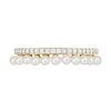 Thumbnail Image 4 of Freshwater Cultured Pearl and 0.16 CT. T.W. Diamond Double Row Ring in 14K Gold
