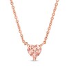 Thumbnail Image 1 of 5.0mm Heart-Shaped Morganite Solitaire Necklace in 14K Rose Gold - 16"
