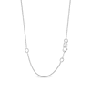 Thumbnail Image 2 of Aquamarine and White Lab-Created Sapphire Oval Spiral Necklace in Sterling Silver - 18”