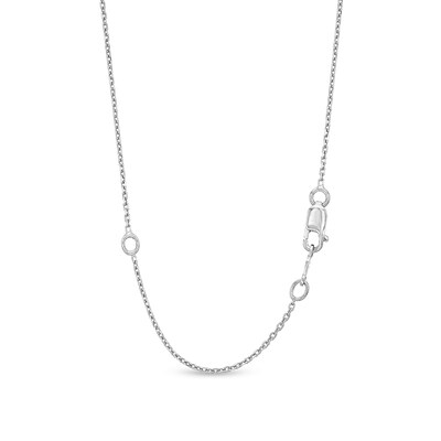 Aquamarine and White Lab-Created Sapphire Oval Spiral Necklace in Sterling Silver - 18”