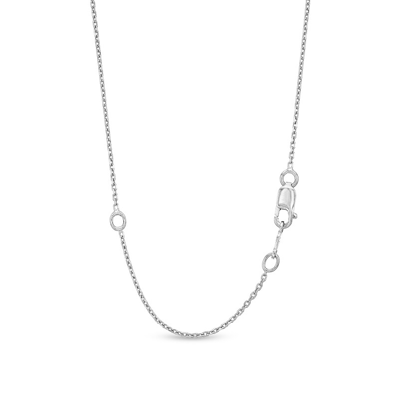 Main Image 2 of Aquamarine and White Lab-Created Sapphire Oval Spiral Necklace in Sterling Silver - 18”