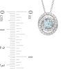 Thumbnail Image 3 of Aquamarine and White Lab-Created Sapphire Oval Spiral Necklace in Sterling Silver - 18”