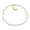Thumbnail Image 0 of 3.5-4.0mm Cultured Freshwater Pearl Station Bracelet in 10K Gold - 7.25”