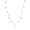 3.5-4.0mm Freshwater Cultured Pearl Dangle Station Necklace in 10K Gold – 18”