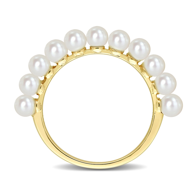 Main Image 3 of 3.0-3.5mm Freshwater Cultured Pearl Band in 14K Gold