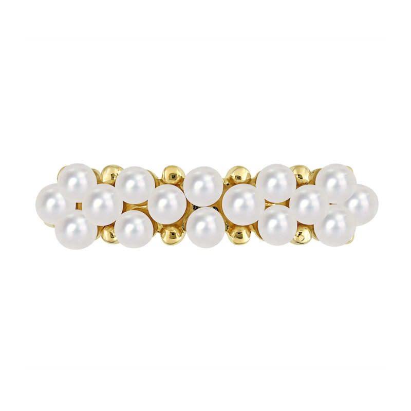 Main Image 4 of 2.0-2.5mm Freshwater Cultured Pearl Cluster Band in 14K Gold