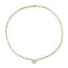 0.39 CT. T.W. Multi-Diamond Heart Paper Clip Chain Necklace in 14K Gold - 18”
