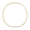 0.39 CT. T.W. Multi-Diamond Bar Paper Clip Chain Necklace in 14K Gold - 18”