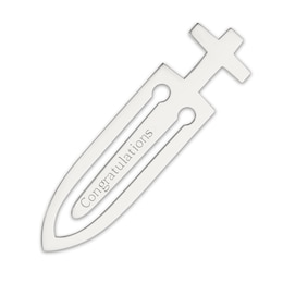 Engravable Cross Bookmark in Solid Sterling Silver (1-5 Characters)