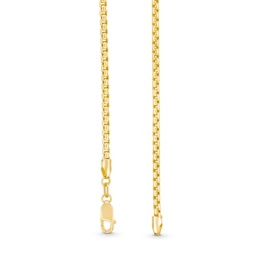 2.5mm Rounded Box Chain Necklace in Hollow 10K Gold - 22”