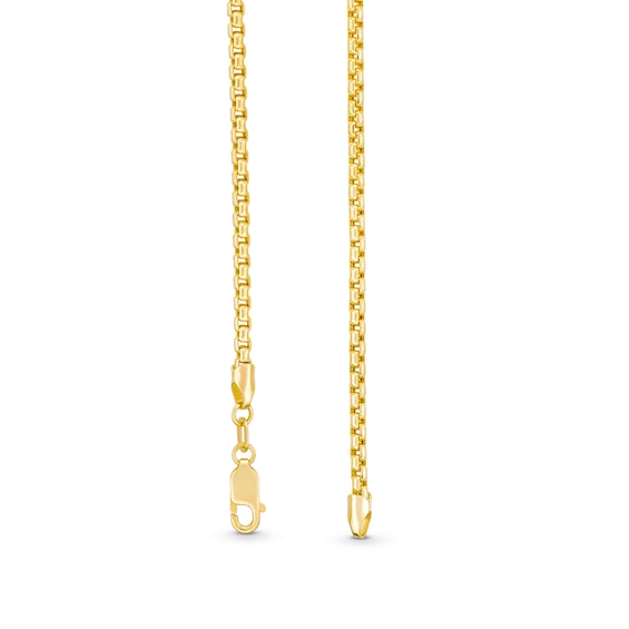 2.5mm Rounded Box Chain Necklace in Hollow 10K Gold - 22”