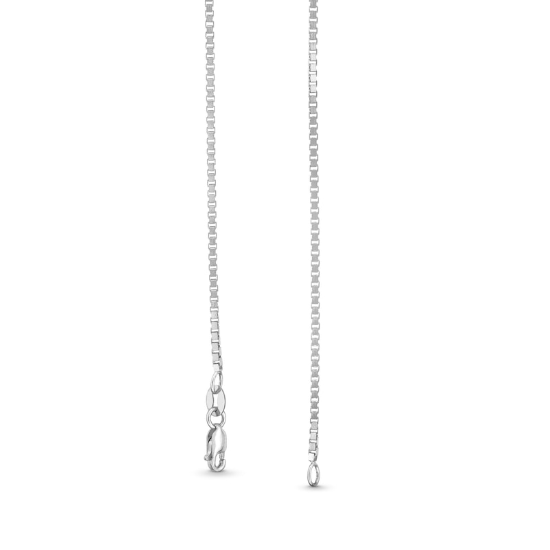 Main Image 2 of 1.3mm Diamond-Cut Box Chain Necklace in Solid 10K White Gold - 20”