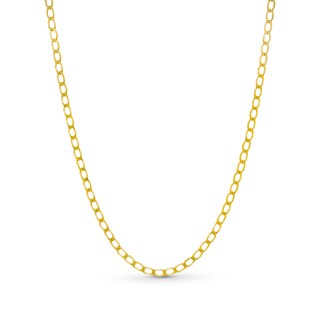 2.4mm Diamond-Cut Flat Curb Chain Necklace in Solid 10K Gold - 20"
