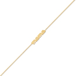 Cursive "mama" Cable Chain Bracelet in 10K Gold - 7.25"