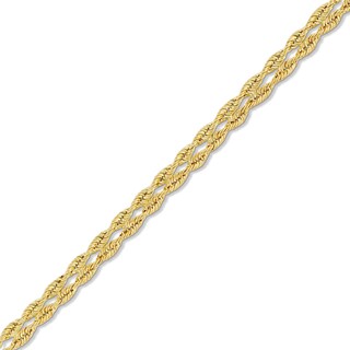 2.5mm Double Rope Chain Bracelet in Hollow 10K Gold - 7.25"