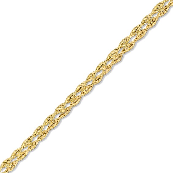 2.5mm Double Rope Chain Bracelet in Hollow 10K Gold - 7.25"