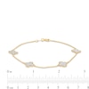 Thumbnail Image 4 of Glitter Clover Station Bracelet in Solid 14K Gold - 7.5"