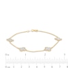 Thumbnail Image 3 of Italian Gold Glitter Clover Station Bracelet in Solid 14K Gold - 7.5"