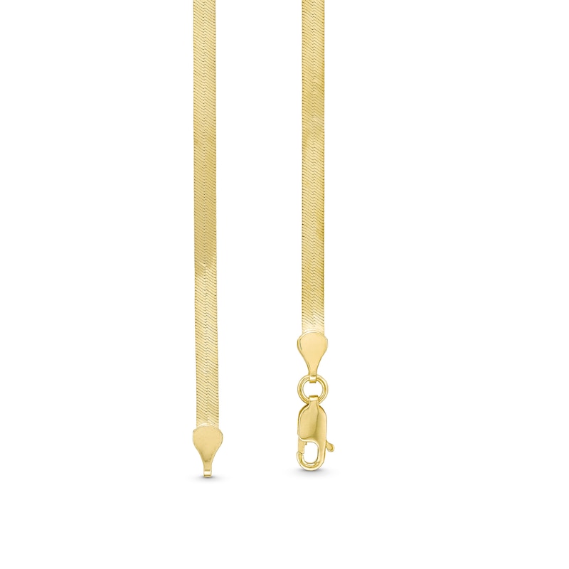 Main Image 3 of 3.0mm Herringbone Chain Bracelet in Solid 10K Gold - 7.25"