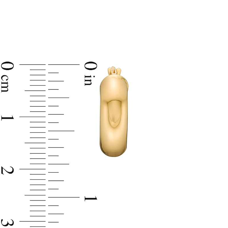 24.0mm Tube Hoop Earrings in Hollow 14K Gold