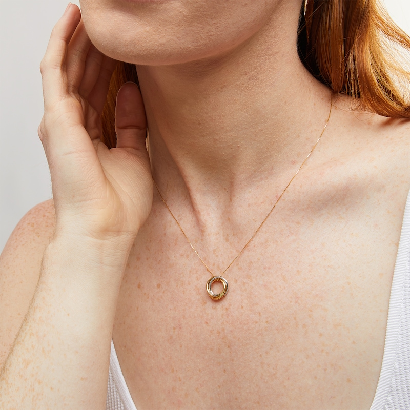 Main Image 2 of Love Knot Pendant in 14K Two-Tone Gold