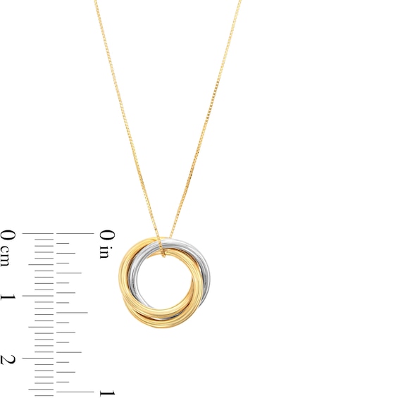 Love Knot Pendant in 14K Two-Tone Gold