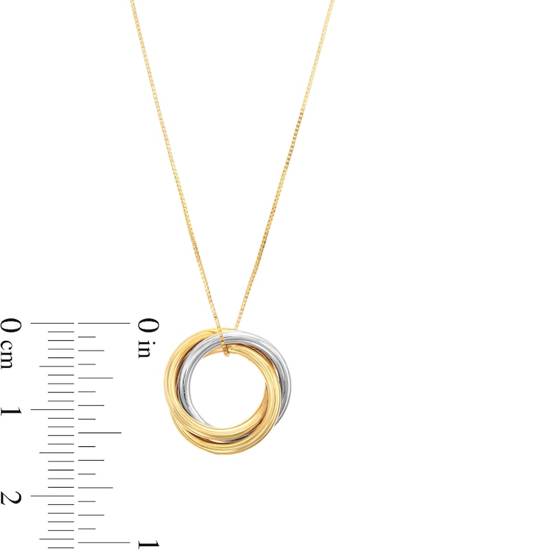 Main Image 3 of Love Knot Pendant in 14K Two-Tone Gold