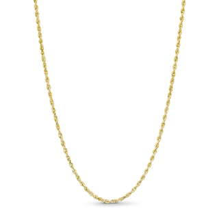 1.6mm Glitter Rope Chain Necklace in Solid 10K Gold