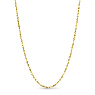 1.6mm Glitter Rope Chain Necklace in Solid 10K Gold