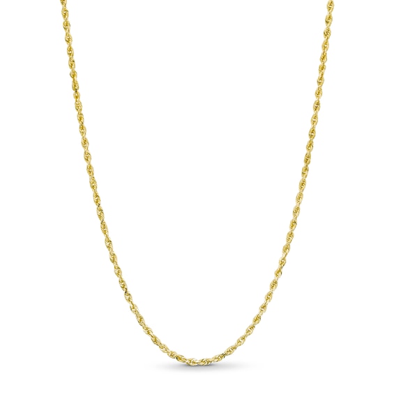 1.6mm Glitter Rope Chain Necklace in Solid 10K Gold