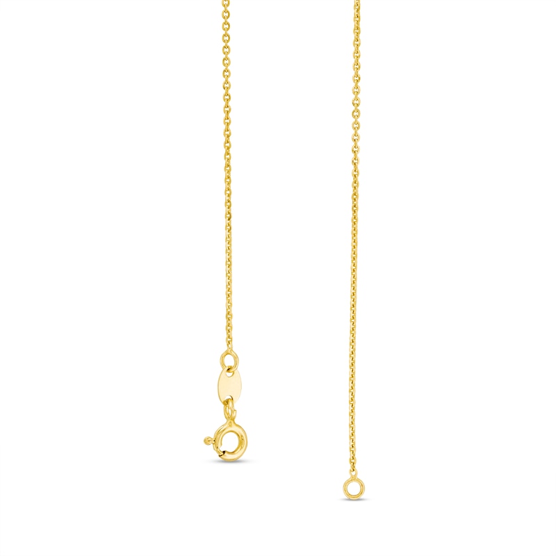 Italian Gold Glitter Clover Station Necklace in Solid 14K Gold